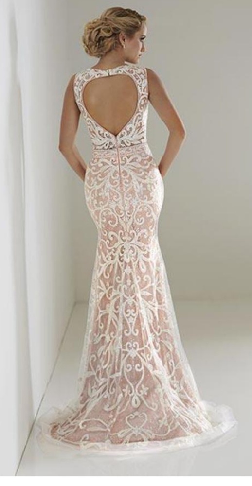❤️Christina Wu Dress - Metallic Lace Illusion❤️